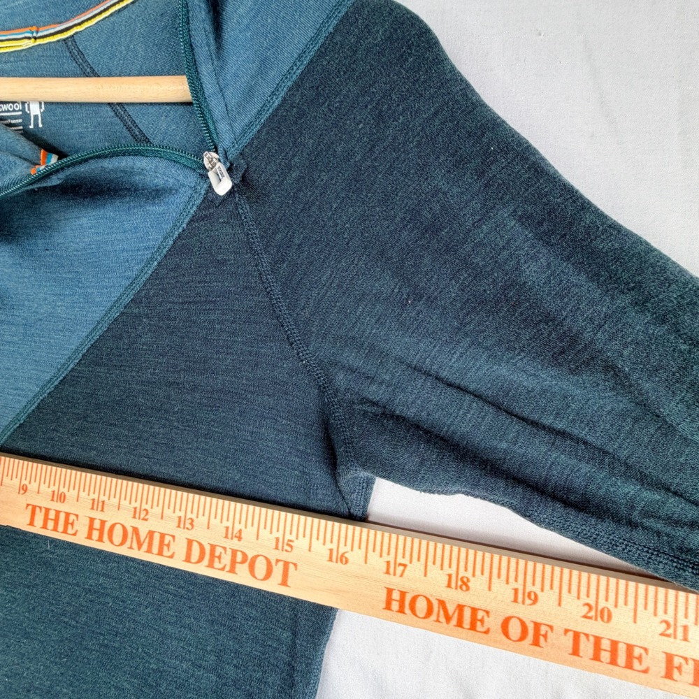 Smartwool base layer Pullover Size Medium Blue Co… - image 7
